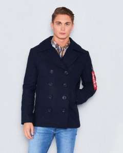   Navy Pea Coat Alpha Industries ()