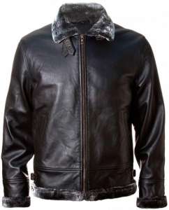   Top Gun Leather Jacket with Bonded Fur - 