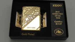   Zippo 29653 Gold Plated Golden Scroll