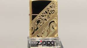   Zippo 29653 Gold Plated Golden Scroll