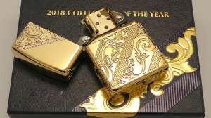   Zippo 29653 Gold Plated Golden Scroll