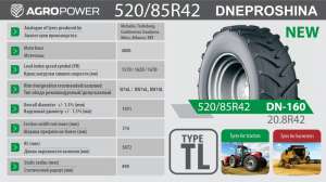  20.8R42 (520/85R42) DN-160 157D (1608) TL. - 