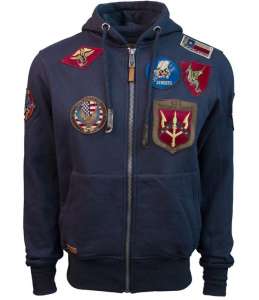  Top Gun Men's zip up hoodie with patches () - 