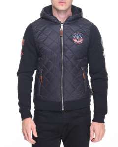 - Top Gun Quilted Fleece Hoodie with Patches () - 
