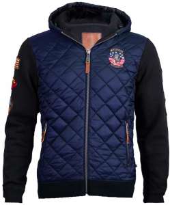 - Top Gun Quilted Fleece Hoodie with Patches () - 
