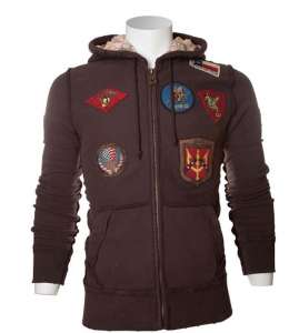  Top Gun Zip-Up Military Patched Hoodie () - 