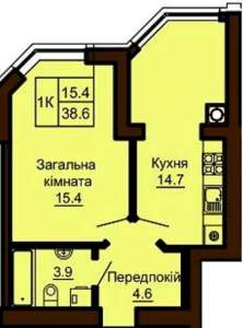 1 комнатная квартира в новом доме