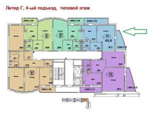 1-к квартира, 46 м², 19/20 эт. - объявление