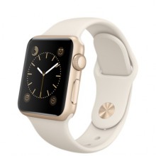Apple Watch Sport 38mm Gold Aluminum Case with Antique White Sport Band (MLCJ2) - 