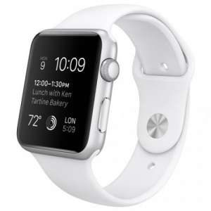 Apple Watch Sport 42mm Silver Aluminum Case with White Sport Band (MJ3N2) - 