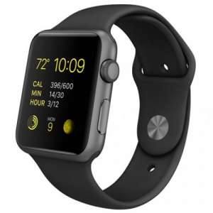 Apple Watch Sport 42mm Space Gray Aluminum Case with Black Sport Band (MJ3T2) - 