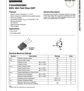 FGH40N60SMD, 600V, 40A    .