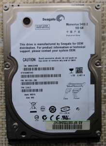 HDD Seagate 160GB 5400rpm SATA, 2.5 на восстановление - оголошення
