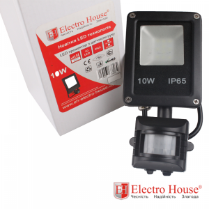 LED прожектор с датчиком движения 10W IP65 ElectroHouse EH-LP-211 - оголошення