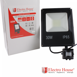 LED прожектор с датчиком движения 30W IP65 ElectroHouse EH-LP-213 - оголошення