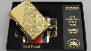 Zippo 29653 Gold Plated Golden Scroll