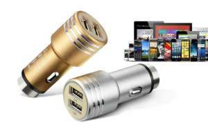 Автомобильное зарядное с 2 USB в прикуриватель (оригинал) + подарок кабель USB – micro USB.