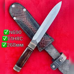 Авторская Ручная Работа Кинжал Бронза N690 61HRC 268мм !!!Супер Цена!!! - объявление