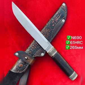 Авторская Ручная Работа Нож Бронза N690 61HRC 265мм !!!Супер Цена!!! - объявление