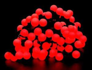 Гирлянда светодиодная нить шарики 5 м, черный кабель(50 led) - оголошення