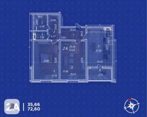 ЖК Навигатор квартиры с ремонтом. Последняя 72,60 кв.м. с кухней 18 кв.м.в Доме №1 от Владельца