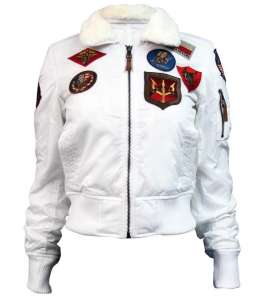 Женский бомбер Miss Top Gun B-15 with patches (белый) - оголошення