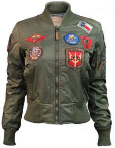 Женский бомбер Miss Top Gun MA-1 jacket with patches (оливковый) - оголошення