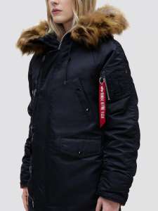 Зимняя женская куртка аляска N-3B W Parka Alpha Industries (черная) - объявление