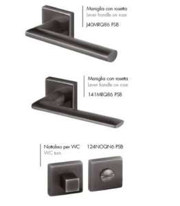 Итальянские ручки для межкомнатных дверей и окон Satin Black Reguitti - оголошення