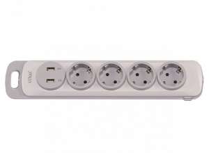 КОЛОДКА LUXEL NOTA 4 РОЗЕТКИ С ЗАЗЕМЛЕНИЕМ И ВЫКЛЮЧАТЕЛЕМ +2 USB (4351) - оголошення
