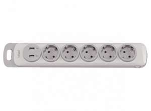 КОЛОДКА LUXEL NOTA 5 РОЗЕТКИ С ЗАЗЕМЛЕНИЕМ И ВЫКЛЮЧАТЕЛЕМ +2 USB (4371) - оголошення