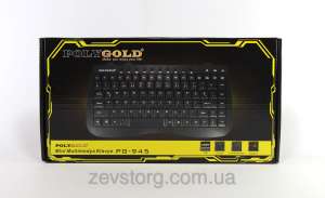 Клавиатура мультимедийная PolyGold PG-945, USB, черная, мини - объявление