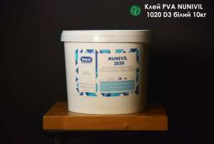 Клей Pva nunivil 1020 D3 білий 3, 10, 20кг - оголошення
