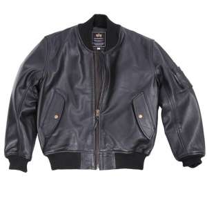 Кожаная мужская летная куртка MA-1 Leather (черная) - оголошення
