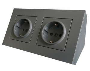 Кутова накладна розетка Simon 55 CornerBox 2x220 - объявление