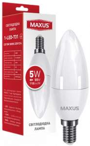 Лампа светодиодная MAXUS C37 5 Вт 3000 K 220 В E14 - оголошення