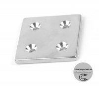 Магніт 40x40x4 mm -7/3.5 mm x 4 потай - объявление
