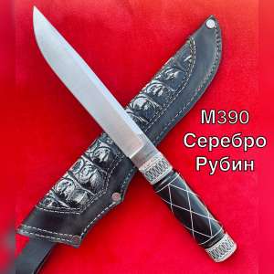 Нож Ручная Авторская Работа Серебро Рубин М390 62HRC 265мм !!!Супер Цена!!! - объявление