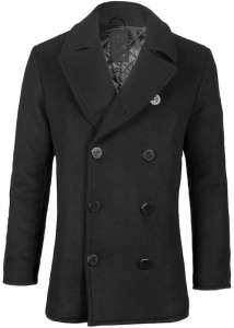 Пальто бушлат Top Gun Men's Wool Military Issue Double Breasted Coat (черное) - оголошення