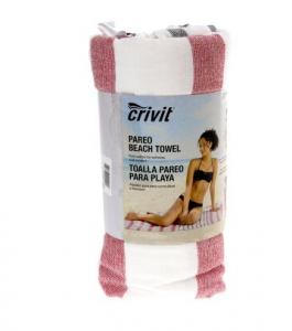Пляжное полотенце - парео 100 х 145 см Crivit белый-красный F01-330172 - оголошення