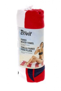 Пляжное полотенце - парео 100 х 145 см Crivit красный-темно синий F01-330173 - оголошення