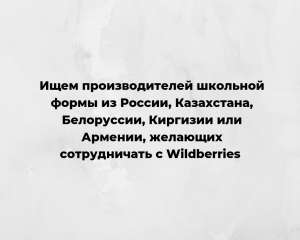 Представим вашу школьную форму на Вайлдберриз - объявление