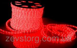 Светодиодный дюралайт LED-2W-100-240V (36 св. /м, АС 220 В, красный) - объявление