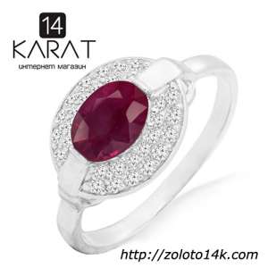 Серебряное кольцо с натуральным рубином 1,00 карат 16-18,5 мм. НОВОЕ (Код: к1018) 100% натуральные камни. Есть другие модели! - оголошення