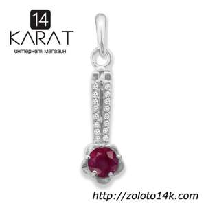 Серебряные серьги с красным гранатом 1,20 карат и цирконами. Новые (Код: с1013) 100% натуральные камни. Есть кольцо и кулон