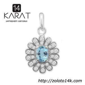 Серебряный кулон с натуральным топазом 1,20 карат и цирконами. Новый (Код: п1009) 100% натуральные камни. Есть кольцо и серьги - оголошення