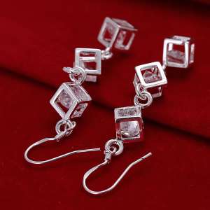 Серьги Cube из стерлингового серебра