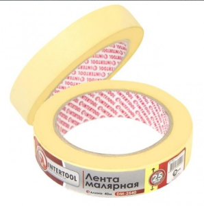 Стрічка малярська 25 мм,40 м, жовта INTERTOOL DM-2540 - объявление