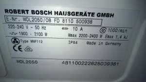 ���������� ������ �/� Bosch �� 5�� WOL2050/08